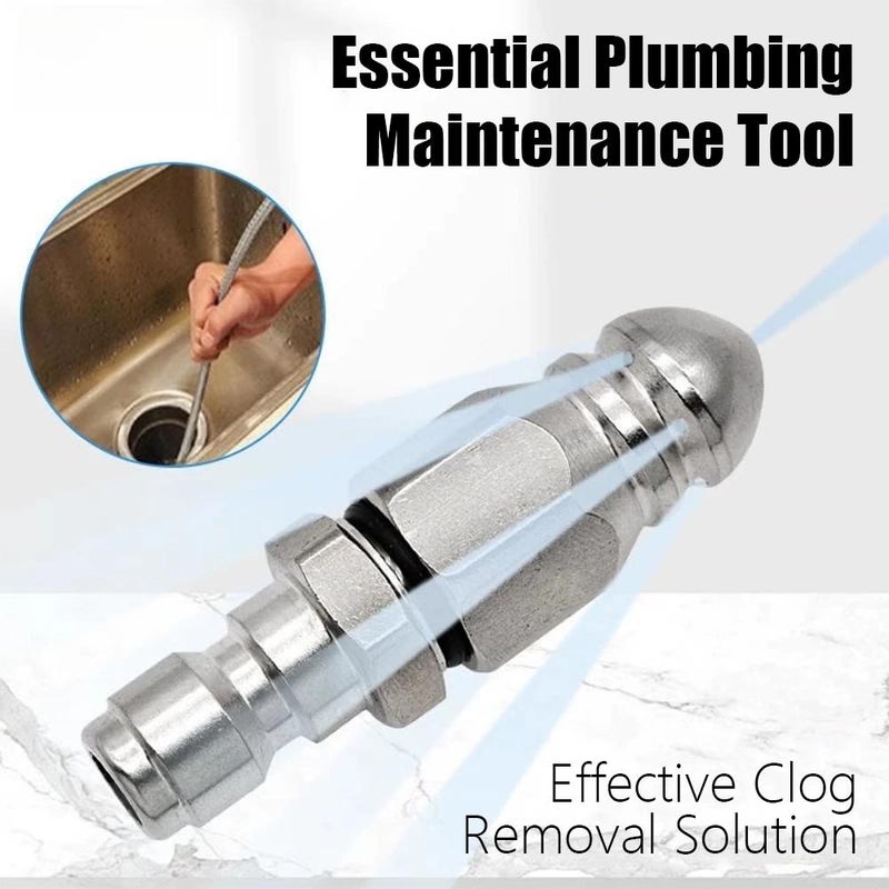 Sewer Jetter Nozzle, Universal 1/4'' Quick Connect High Pressure Drain Jetter Hose Nozzle for Maintaining Clear Drainage Systems - Image 5
